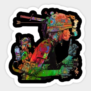 Abstract Tank Girl Sticker